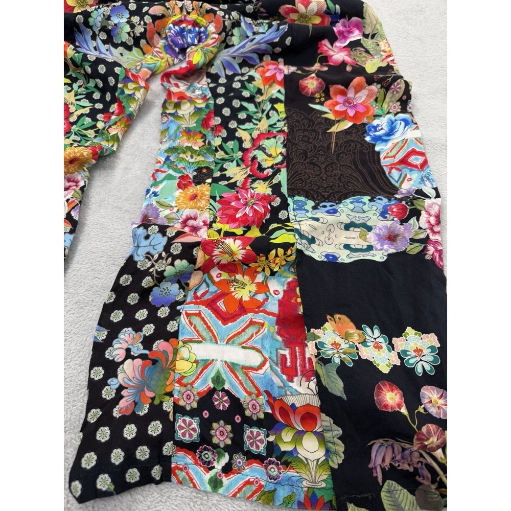 Johnny Was Dreamer Pants Womens Large Floral Boho Wrap Bohemian Ankle Relaxed - Picture 5 of 9